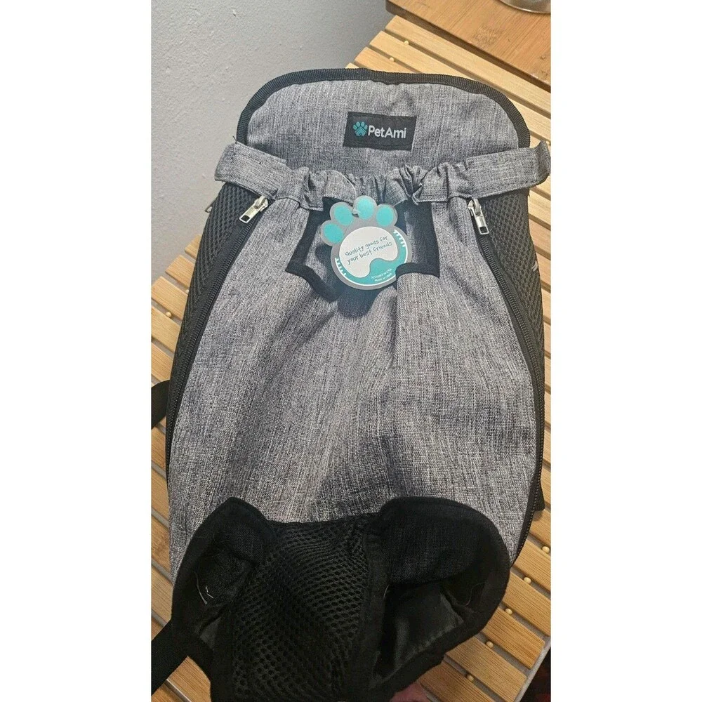 PetAmi Front-facing Pet Carrier Backpack In Grey Heathered. MED NWT  Fur Babies